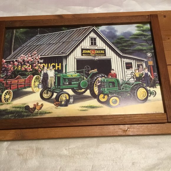 Large wood framed John Deere advertising print by Pamela C. Renfroe - Picture 4 of 8